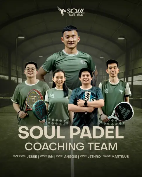 The Soul Padel coaching team in green kit